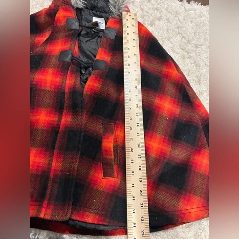 Old Navy Red‎ and Black Plaid Kids Cape